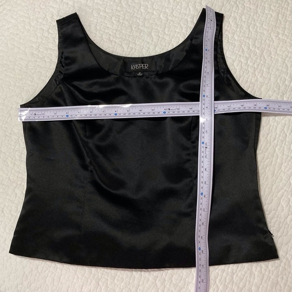 Kasper Women's Black Satin Top - Picture 2 of 10